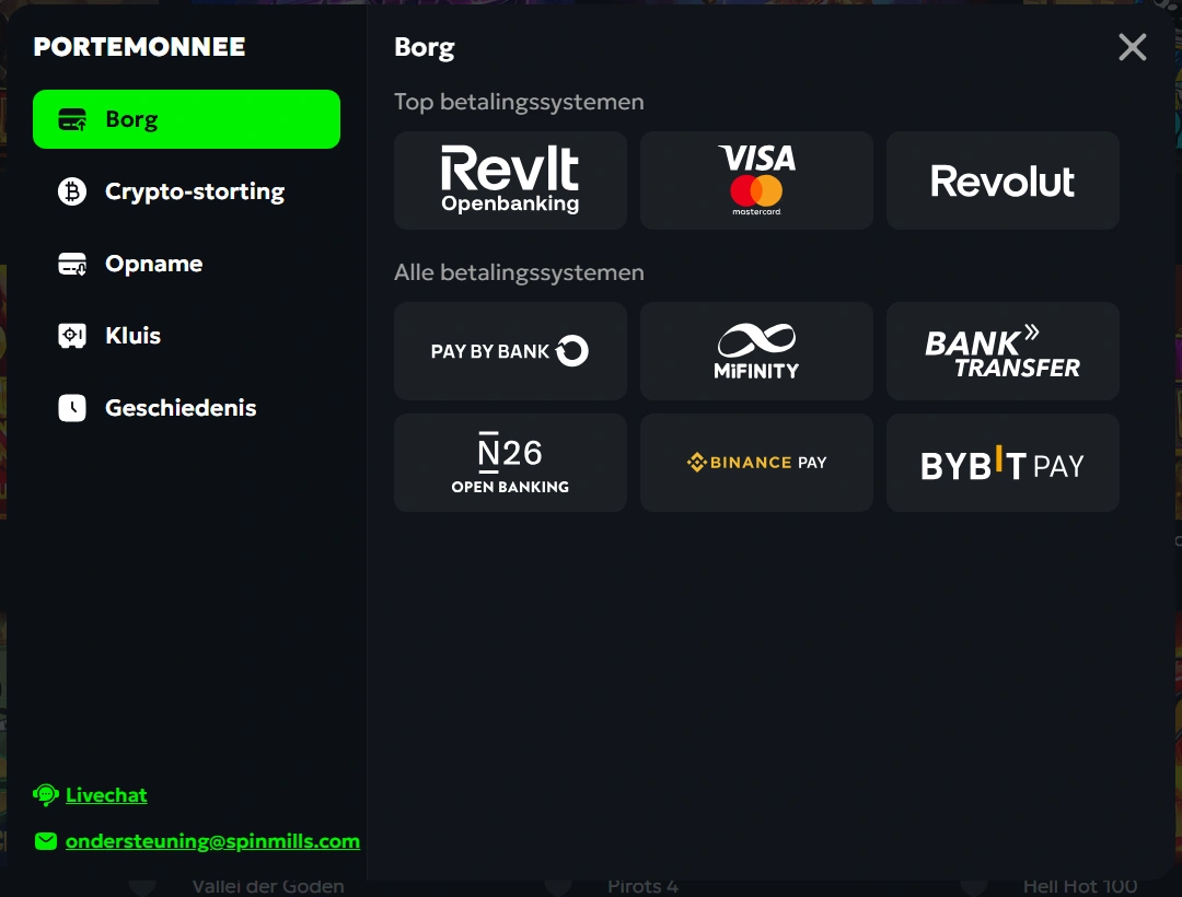 SpinMills Stortingsprocedure Stap voor Stap