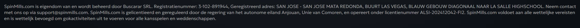SpinMills Veiligheid en Licenties